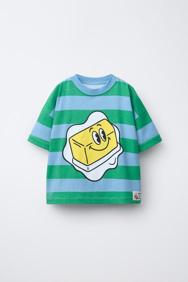 BUTTER PRINT STRIPED T-SHIRT - striped by Zara
