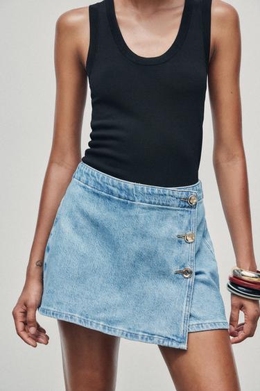 Z1975 DENIM SKORT - Mid-blue by Zara