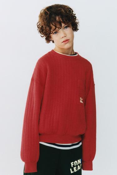 QUILTED SWEATSHIRT - Red by Zara