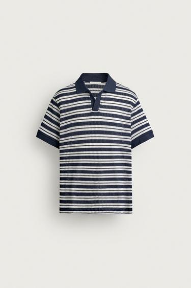 OPEN-WEAVE TEXTURED REGULAR FIT POLO SHIRT - Navys / Ecrus by Zara