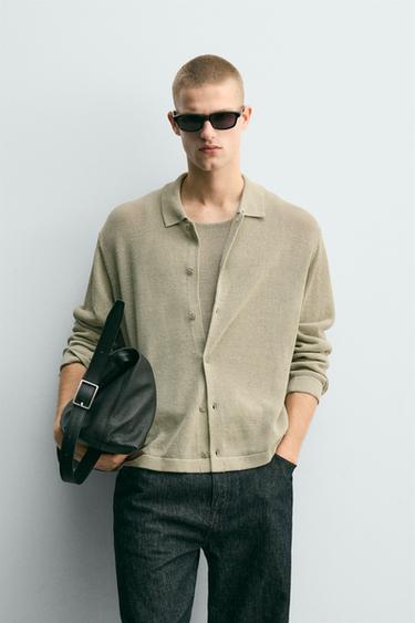REGULAR FIT KNIT SHIRT - Light green by Zara