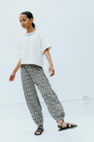 TEXTURED PRINT BALLOON TROUSERS - Black by Zara