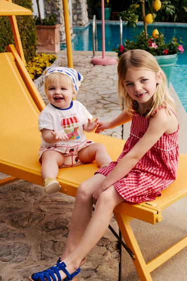 EMBROIDERED CRAB SHORT JUMPSUIT CASA LAWA X ZARA KIDS - Red by Zara