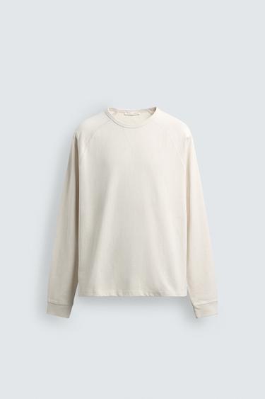HEAVYWEIGHT CREWNECK T-SHIRT - Light beige by Zara