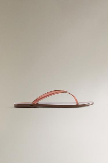 FLAT JELLY SANDALS - Brown by Zara - Image 0