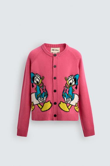 DONALD DUCK WOOL CARDIGAN HARRY LAMBERT FOR ZARA X DISNEY - Pink by Zara