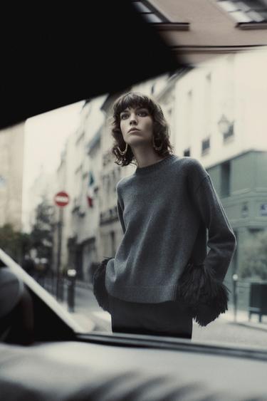 100% WOOL LIMITED EDITION SWEATER - Grey by Zara