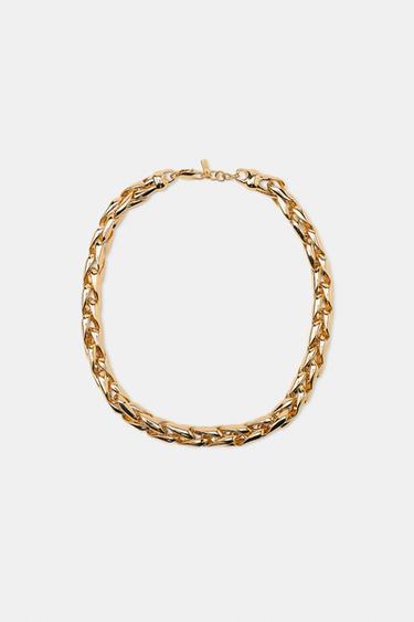 METAL CHAIN NECKLACE - Golden by Zara