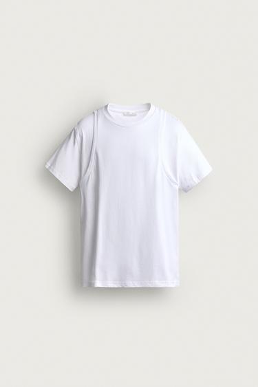 LAYERED EFFECT T-SHIRT - White by Zara