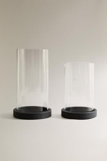 GLASS LANTERN VASE - Black by Zara