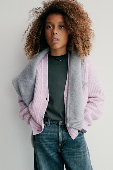 CARDIGAN WITH BOW AND SHIMMER - Pink by Zara