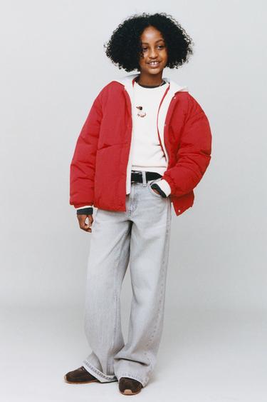 HOODED PUFFER JACKET - Red by Zara