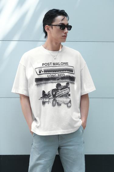 POST MALONE™ GRAPHIC T-SHIRT - Oyster-white by Zara