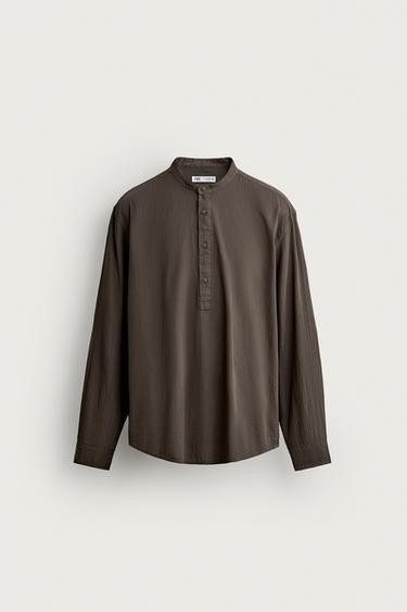 CREASED-EFFECT POLO SHIRT - Brown / Taupe by Zara