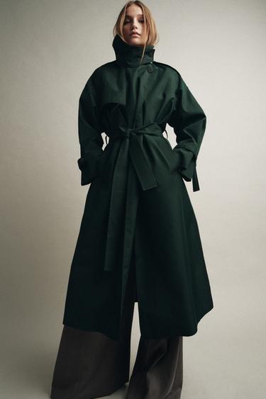 OVERSIDE WATER REPELLENT TRENCH COAT ZW COLLECTION - Bottle green by Zara