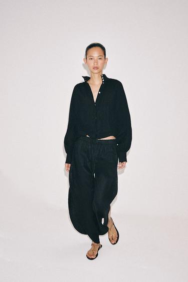 ZW COLLECTION HIGH NECK SHIRT - Black by Zara