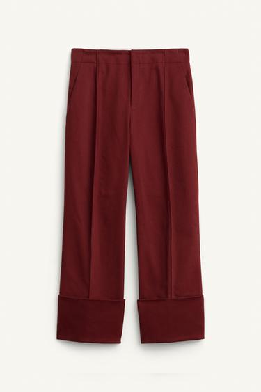 LIMITED EDITION CAPRI TROUSERS - Wine by Zara