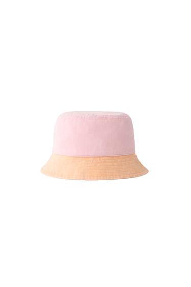 BLOCK COLOUR BUCKET HAT - Light pink by Zara