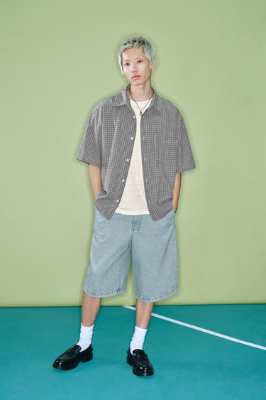 TEXTURED CHECK SHIRT - Grey by Zara - Image 0