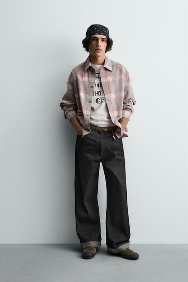 CORDUROY CHECK SHIRT - Pink / White by Zara - Image 0
