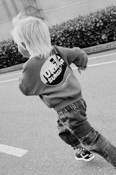 LOGO PRINT SWEATSHIRT - Burgundy by Zara