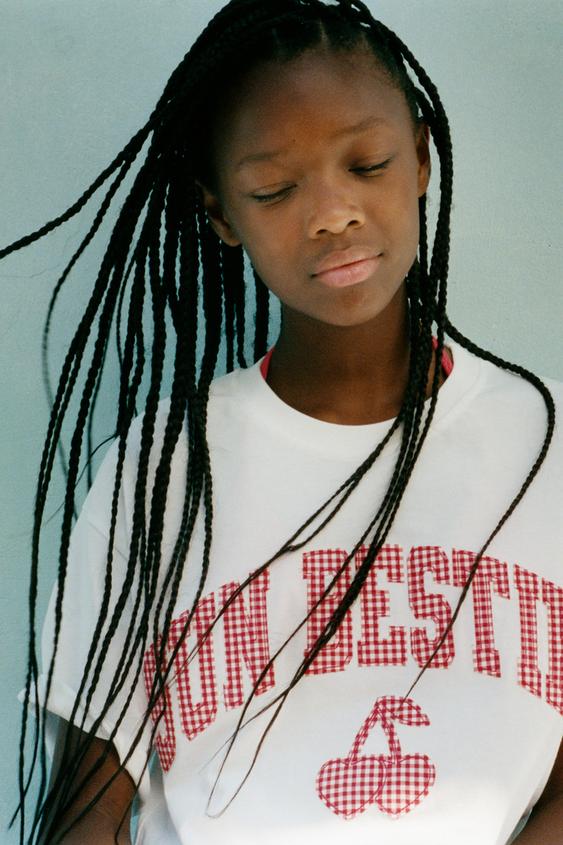 GINGHAM PATCH T-SHIRT - White by Zara - Image 0