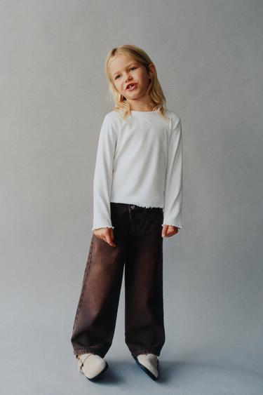 RIBBED HEART T-SHIRT - White by Zara