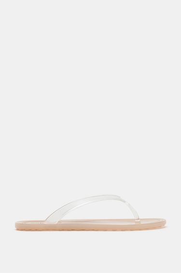 FLAT VINYL SANDALS - Pink by Zara