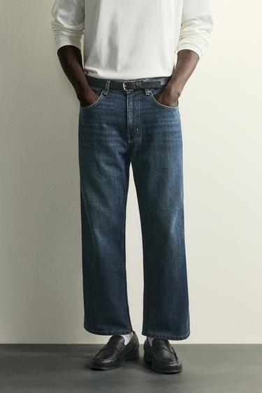 LOOSE CROPPED FIT JEANS - Blue by Zara