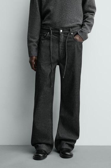 RELAXED bell bottom FIT JEANS - Black by Zara