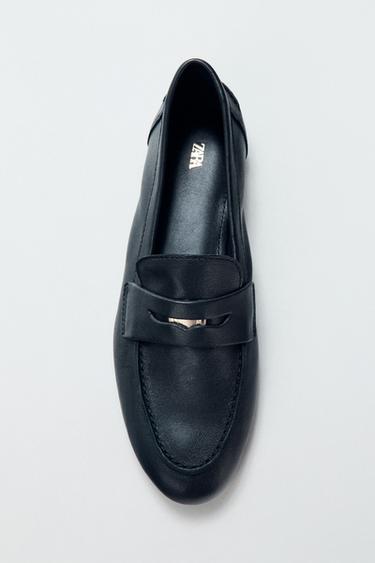 LEATHER LOAFERS - Black by Zara