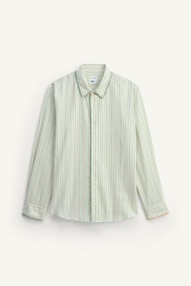 LIMITED EDITION COTTON-SILK STRIPED SHIRT - striped by Zara