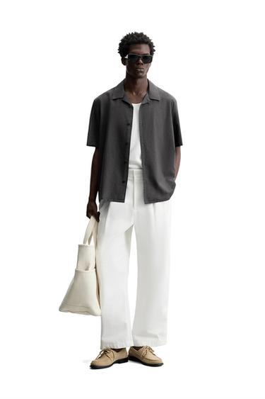 COTTON VOILE SHIRT - Anthracite grey by Zara