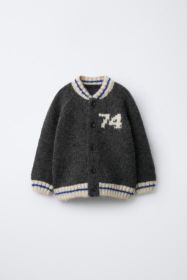 NUMBER CARDIGAN - Dark grey marl by Zara