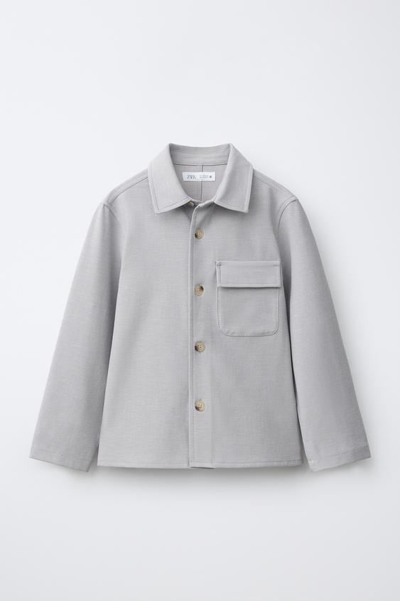OVERSHIRT WITH POCKET - Pearl grey by Zara - Image 0