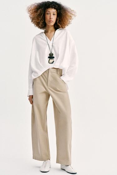 BARREL TROUSERS - camel by Zara
