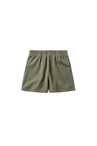 REGULAR FIT JOGGER BERMUDA SHORTS - mid khaki by Zara