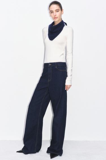 ZW COLLECTION WIDE-LEG HIGH-WAIST JEANS - Blue by Zara
