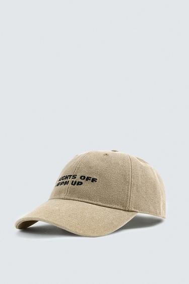 CONTRAST EMBROIDERY CAP - Beige by Zara