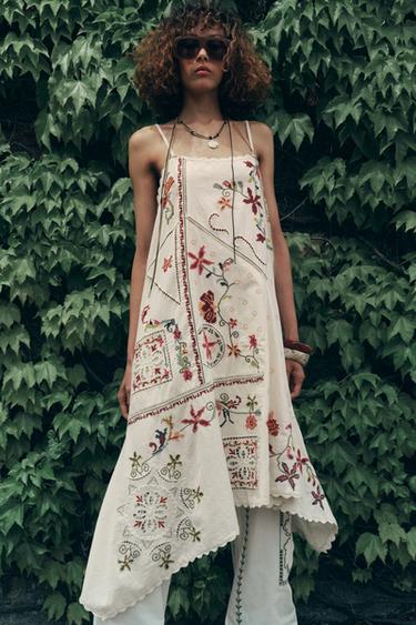 ZW COLLECTION ASYMMETRIC EMBROIDERED DRESS - Multicoloured by Zara