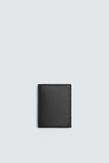 TEXTURED VERTICAL CARD HOLDER - Black by Zara