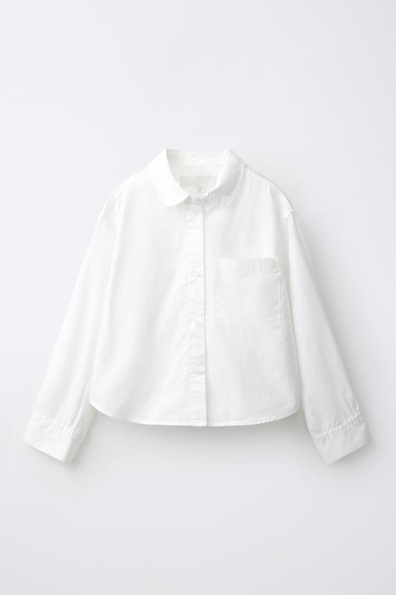 PLAIN POPLIN SHIRT - White by Zara - Image 0
