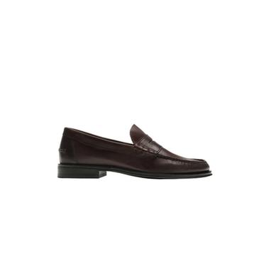 LEATHER PENNY LOAFERS - Brown by Zara