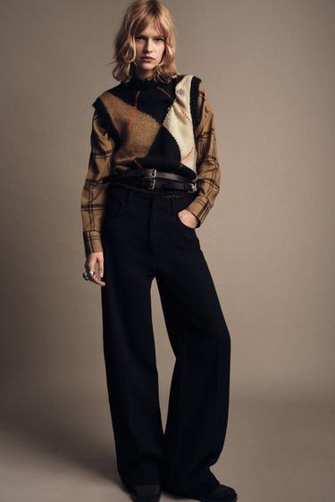 ZW COLLECTION MID-WAIST JEANS - Black by Zara