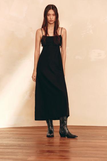 CUT-OUT EMBROIDERED DRESS - Black by Zara