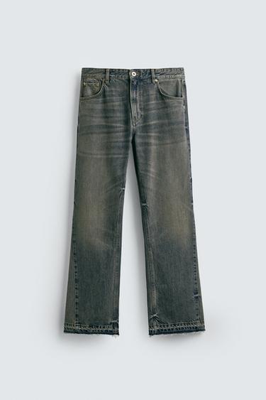 FLARE FIT JEANS - Blue / Green by Zara