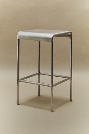 STEEL BAR STOOL - Matte silver by Zara