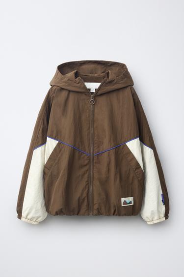 LIGHTWEIGHT COLOUR BLOCK RAINCOAT - Brown by Zara