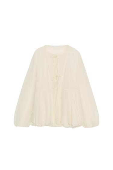 ZW COLLECTION RUFFLED BLOUSE - Ecru by Zara
