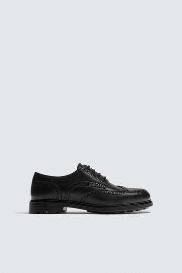 LEATHER BROGUES - Black by Zara